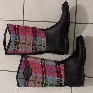 Chooka pink plaid adorable rain boots